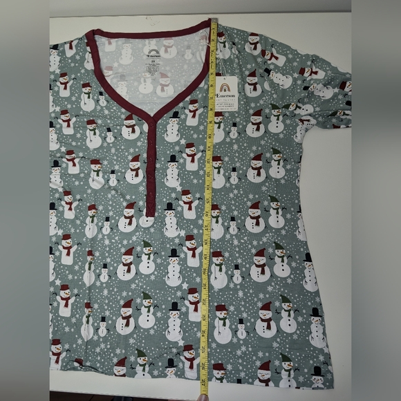 NWT Emerson and Friends Womens 3X Snow People Pajama Top - Picture 9 of 9